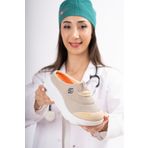 sandal spor Kadın Dolgu Taban Ortopedik File Sabo Doktor Hemşire Hastane Aşçı Terlik Bej