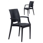Sandalie 2 Adet Rattan Lüx Antrasit Sandalye / Balkon-Bahçe-Teras