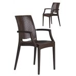 Sandalie 2 Adet Rattan Lüx Kahve Sandalye / Balkon-Bahçe-Teras