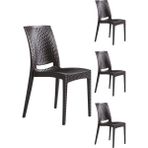 Sandalie 4 Adet Rattan Kahve Sandalye / Balkon-bahçe-teras