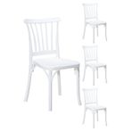 SANDALİE 4 Adet Violet Beyaz Sandalye / Balkon-bahçe-mutfak