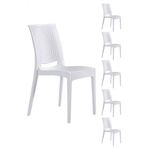 Sandalie 6 Adet Rattan Beyaz Sandalye - Bahçe&Balkon&Teras Sandalye