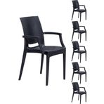 Sandalie 6 Adet Rattan Lüx Antrasit Sandalye / Balkon-Bahçe-Teras