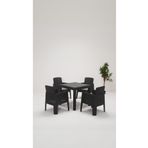 SANDALİE Apex 80x80 4 Kişilik Minderli Bahçe&Balkon&Teras Mobilyası – Antrasit