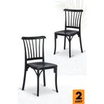 SANDALİE Home Violet 2 Adet Bahçe Balkon Sandalye - Siyah