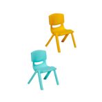 Sandalie Junior 2 Adet Ergonomik Konforlu Anaokulu Kreş Çocuk Sandalyesi - Turkuaz/Sarı