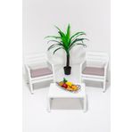 Sandalie Lara 1+1+S Bahçe Takımı Balkon - Bahçe - Teras Mobilyası / Beyaz