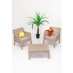 Sandalie Lara 1+1+S Bahçe Takımı Balkon - Bahçe - Teras Mobilyası / Cappucino