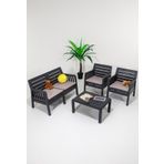 Sandalie Lara 2+1+1+S Bahçe Takımı Balkon - Bahçe - Teras Mobilyası / Antrasit
