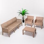 Sandalie Lara Mindersiz / 3 1 1 S Bahçe Takımı Balkon - Bahçe - Teras Mobilyası / Cappucino