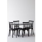 Sandalie Nero Siyah Masa 75X110 Cm Violet Siyah Sandalye Mutfak Masa Takimi