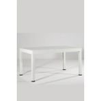 Sandalie Rattan Beyaz Masa 90x150 cm Sabit Suntalam Malzeme ile Bahçe Balkon Teras İçin