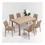 Sandalie Rattan Cappucino 90x150 cm Bahçe Masa Seti