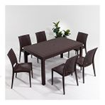Sandalie Rattan Kahve 90x150 cm Bahçe Masa Seti