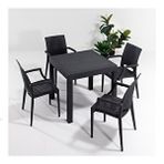 Sandalie Rattan Kollu 80x80 cm Antrasit Bahçe Seti