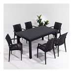 Sandalie Rattan Kollu 90x150 cm Antrasit Bahçe Seti