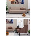Sandalie Rio 3+1 Salon&Oturma Odası Koltuk Takımı - Krem&Kahve