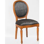 Sandalye 17789 Madalyon Model Kayın Retro Ayak Parlak Ceviz Natüre Kum Örgü Kumaş