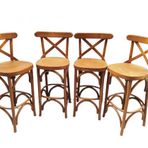 Sandalye 18466 Zus279 Çapraz Bar Klasik Model Kayın Natüre Ceviz Renk Elyapım