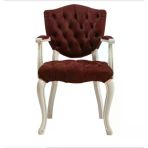 Sandalye 19771 Zus 2145 Kapiton Model Kolçak Beyaz Babyface Bordo Kumaş El Yapım