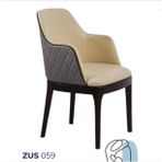 Sandalye 19796 Zus059 Kolçak Model Gri-Bej Jaguar-Suni Deri Kumaş Ort Ot El Yapım