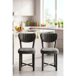 Sandalye 2 Adet Baby Face Kumaş Metal Ayak Modern Mutfak Sandalyesi Cafe Balkon Ofis Elma