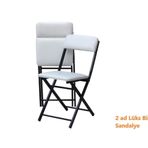 Sandalye Lüks Bistro İki Adet Beyaz Deri