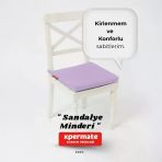 Sandalye Minderi 40X40 Bağcıklı Fermuarlı Su Geçirmez Yıkanabilir Balkon Bahçe Lila