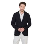Sandeo Erkek Siyah Astarsız Soft Diagonel Desenli Esneyen Kumaş Likralı Spor Blazer Ceket Siyah 56