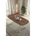 Sanderya Siena Serisi Sabit Gold Ayaklı Ceviz 85X170 Mutfak Salon Masası