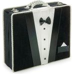 Sandıklı Damat Bohçasına Uygun Kuranı Kerim Dini Hediyelik Çeyizlik Seccade Seti Siyah - Siyah - Beyaz - 116 x 68 cm