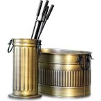 Sandıktan Al Şık Gold Oval Odunluk ve Maşa Takımı Set