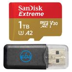 SanDisk 1 TB MicroSDXC Extreme Hafıza Kartı DJI Drone Serisi Mini 4 Pro (SDSQXAV-1T00-GN6MN) V30 A2 4K UHD UHS-I Paketi (1) Everything But Stromboli MicroSD Kart Okuyucu ile Çalışır