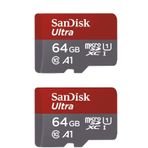 SanDisk 64GB X2 (128GB) MicroSDXC Ultra Uhs-1 Memory Card