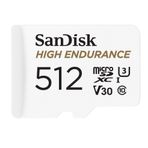 SanDisk Çizgi Kamera ve Ev İzleme Sistemleri için Adaptörlü 512GB Yüksek Dayanıklılık Video microSDXC Kartı - C10, U3, V30, 4K UHD, Micro SD Kart - SDSQQNR-512G-GN6IA
