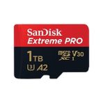 SanDisk Extreme Pro 1TB 170MB/s A2 C10 V30 UHS-I U3 microSDXC Hafıza Kartı + Adaptör (SDSQXCZ-1T00-GN6MA)