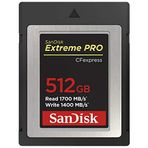 Sandisk Extreme Pro Cfexpress Tip B 512 GB Bellek Kartı (Raw 4K Video Için 1700 Mb/sn'ye Kadar Okuma Hızları, Xqd Uyumluluğu, Rescuepro Deluxe Kurtarma Yazılımı)