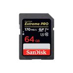 Sandisk Extreme Pro Sdxc Uhs-I 64 GB V30 U3 4K Uhd Videolar 170 MB/S Okuma Hızı Isı ve Soğuğa Dayanıklı Hafıza Kartı