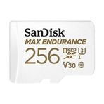 SanDisk Max Endurance MicroSDHC 256GB SD Adapter For Home Security Cameras & Dashcams, Up To 120,000 Hours, Full HD / 4K Videos, Extreme Endurance, Up To 100/40 MB/s Read/Write Speeds, C10, U3, V30
