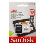 SanDisk Ultra® microSDXC 128GB Hafıza Kartı, C10, UHS-1, 100MB/s R, 4x6, 7Y