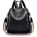 SandMister Kadın Sırt Çantası Büyük Kapasiteli Hırsızlığa Karşı Yumuşak Deri Seyahat Omuz Crossbody Çanta (Yurt Dışından) - Siyah - Sarı