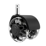 Sandofis Premium Sessiz Ofis Koltuğu Tekerleği,5 Adet,11mm Standart Ölçü, 50mm Çap,Siyah, Sessiz Hareket