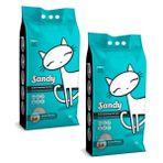 Sandy Cat Litter 2 x 10 L Doğal Sodyum Bentonit Okyanus Esintisi Kedi Kumu
