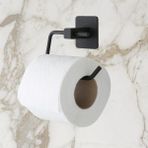 Sanec® Kendiliğinden Yapışkanlı Siyah Paslanmaz Metal Kapaksız Tuvalet Kağıtlığı Aparatı