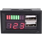 Sanec Kırmızı LED Dijital Ekran Voltmetre USB 5V 2A Çıkış Dc 12V