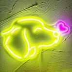 SANEC Köpek Kalp Neon Led Tabela Dekoratif Aydınlatma