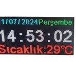 SANEC Renkli Dijital Led Saat, Tarih ve Derece (Kasa Ölçüsü: 48x96 cm)