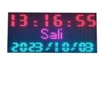 SANEC Renkli Dijital Led Saat ve Tarih (Kasa Ölçüsü: 16x32 cm)