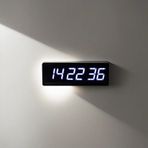 SANEC Saniyeli Dijital Led Duvar ve Masa Saat Derece ve Nem - Beyaz (Kasa Ölçüsü: 12x35 cm)