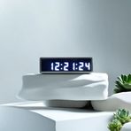 SANEC Saniyeli Dijital Led Duvar ve Masa Saat Derece ve Nem - Beyaz (Kasa Ölçüsü: 7x26 cm)
